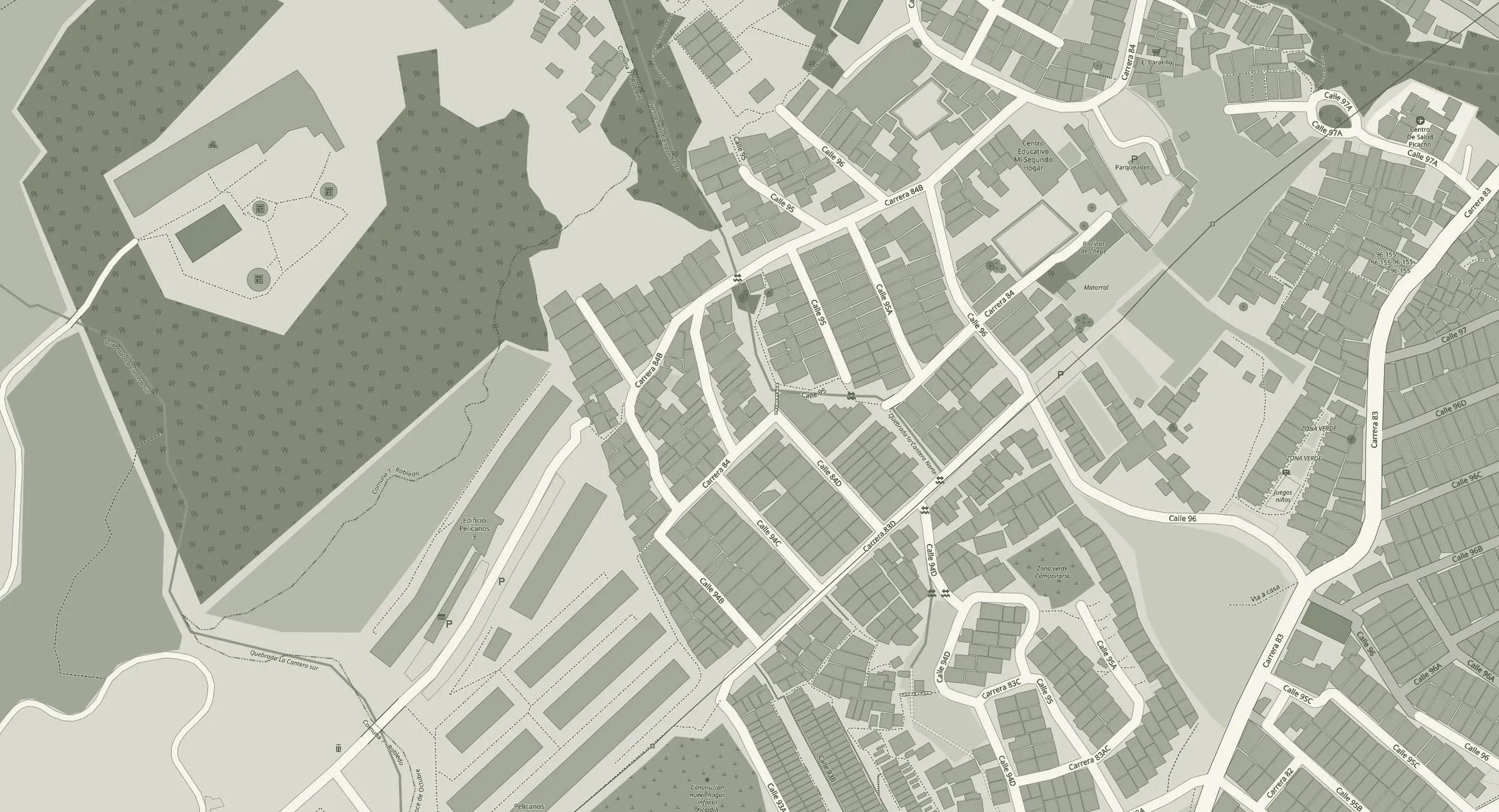 Mapa de la zona de la iglesia: Crr. 94cc # 84 - 06, Robledo Primaveral, Medellín, Colombia